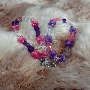 Pink and Purple bracelets with Heart Pendant